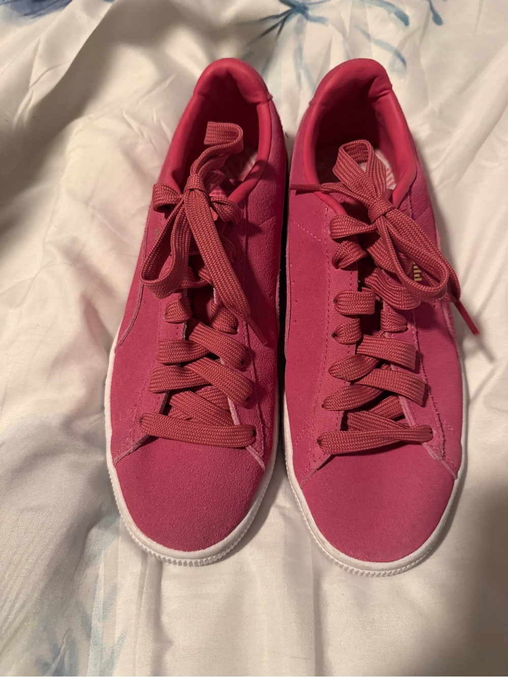 Puma Women's Bright Pink Low-Top Lace-Up Sneakers